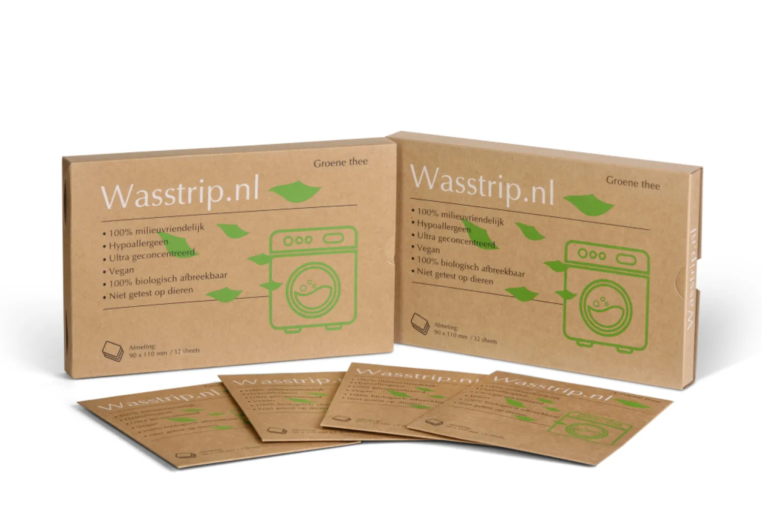 Wasstrips groene thee - 32 sheets/wasjes