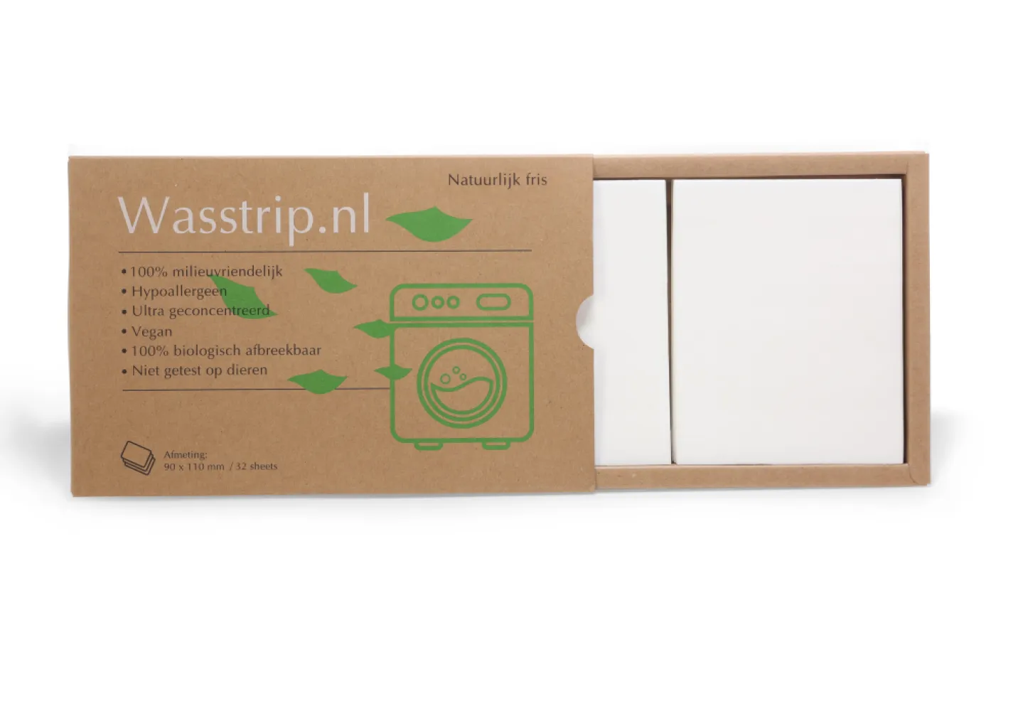 Wasstrips natuurlijk fris - 32 sheets/wasjes