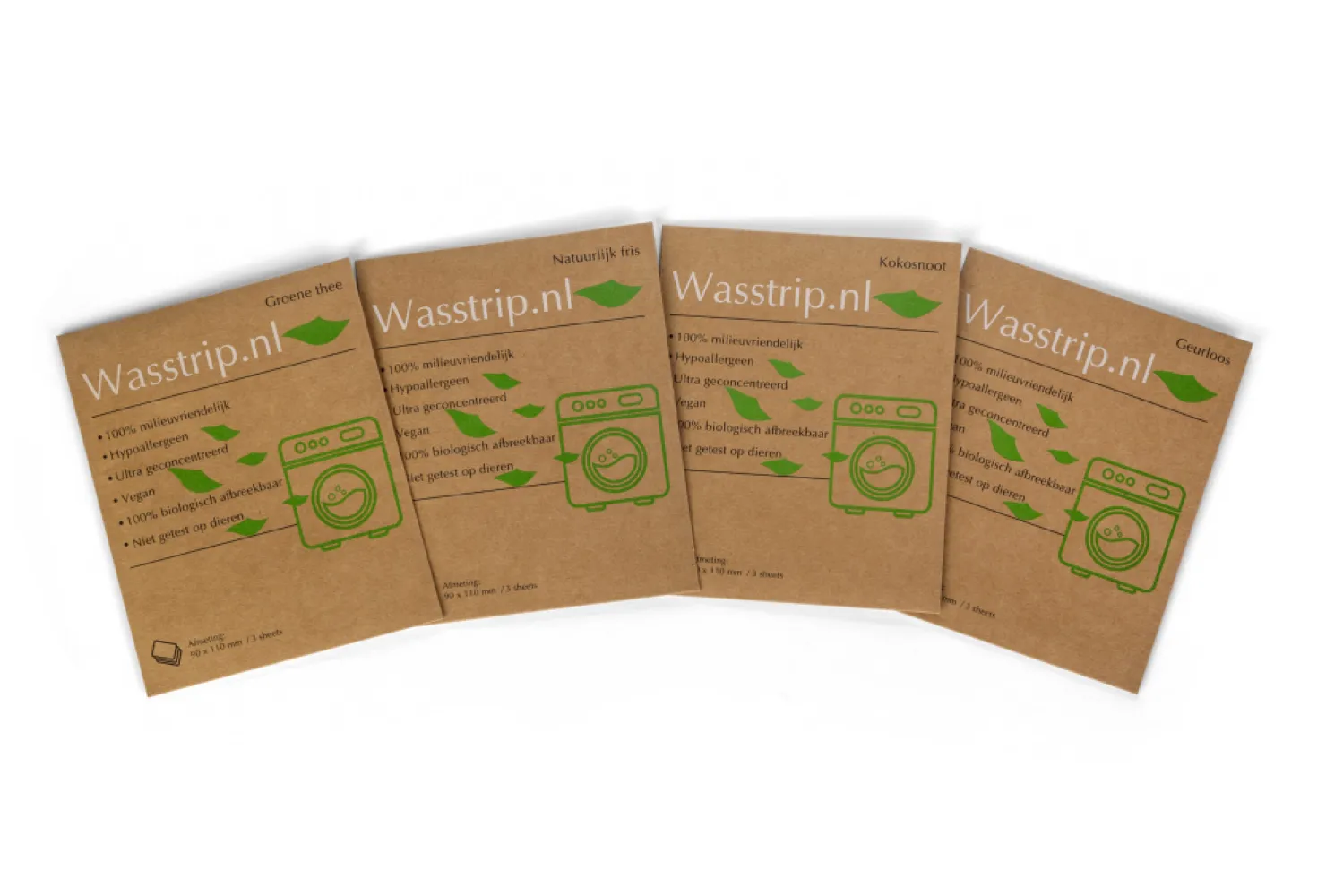 Wasstrips proefpakket - alle geuren (12 sheets/wasjes)
