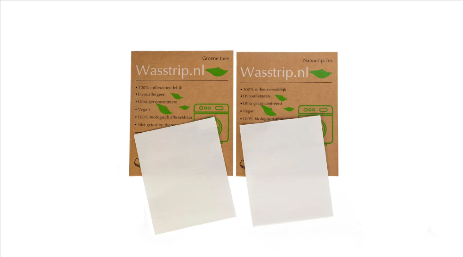 Wasstrips proefpakket - Groene thee + Natuurlijk fris (6 sheets/wasjes)