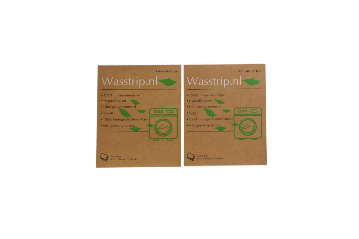 Wasstrips proefpakket - Groene thee + Natuurlijk fris (6 sheets/wasjes)