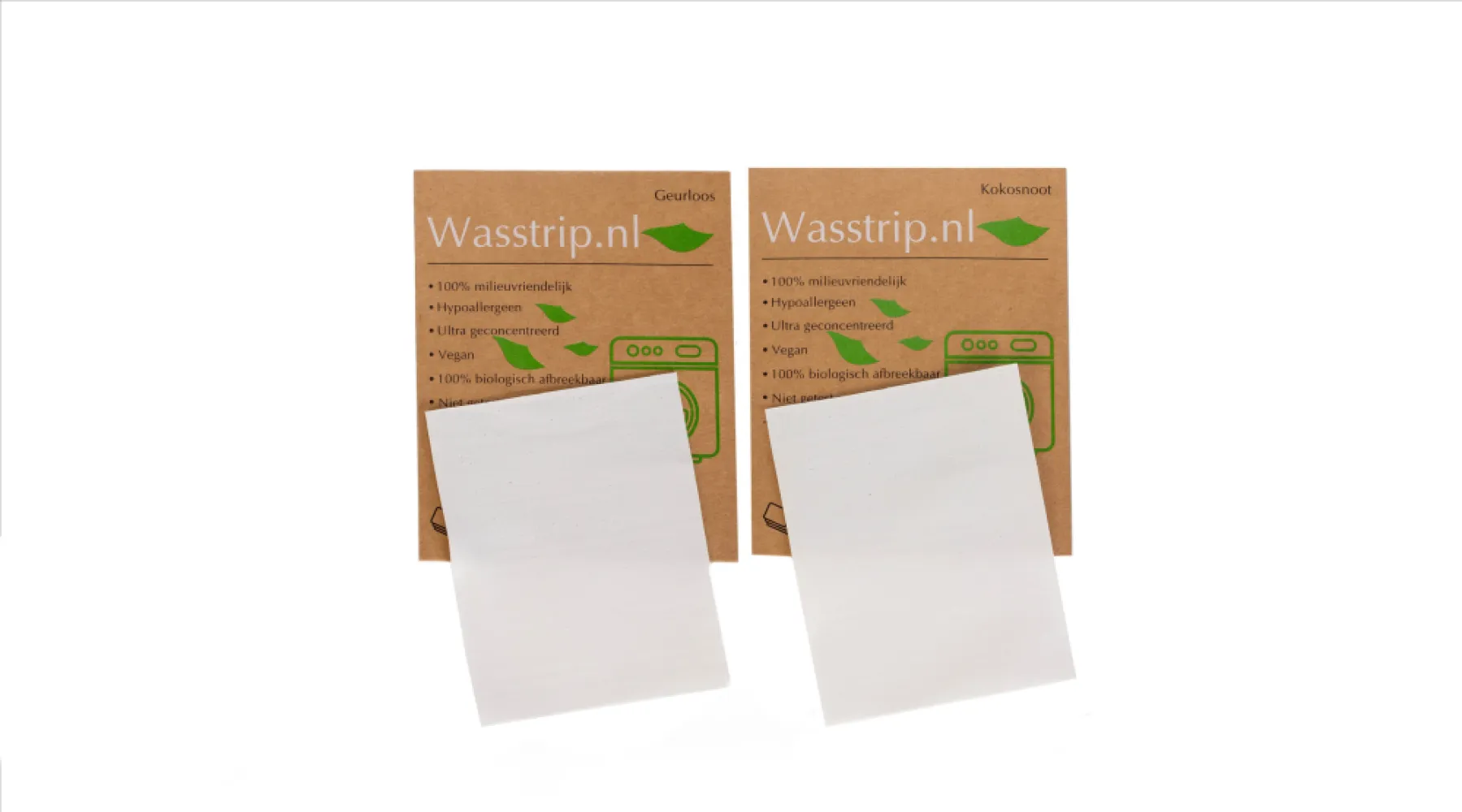 Wasstrips proefpakket - Geurloos + Kokosnoot (6 sheets/wasjes)