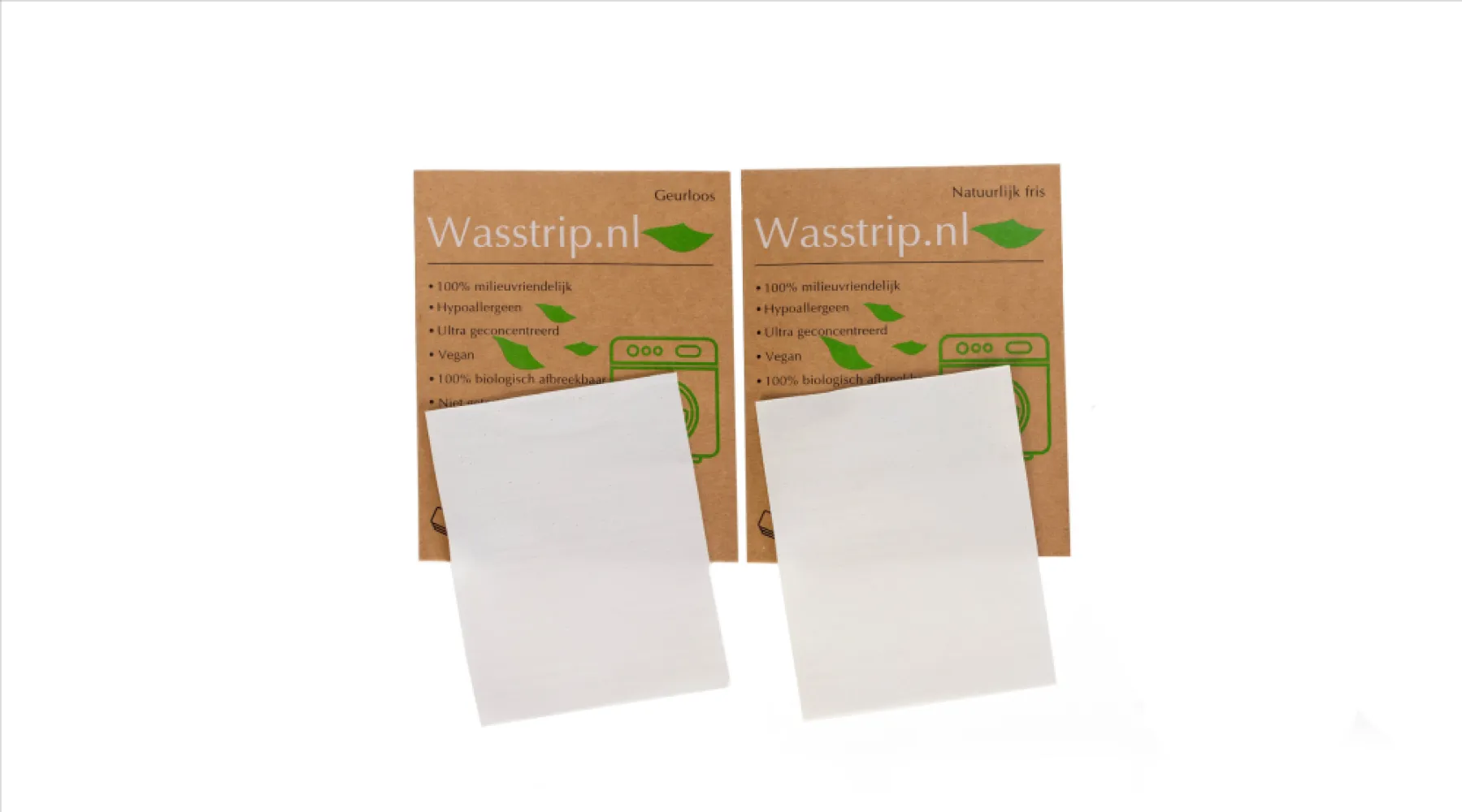 Wasstrips proefpakket - Geurloos + Natuurlijk fris (6 sheets/wasjes)