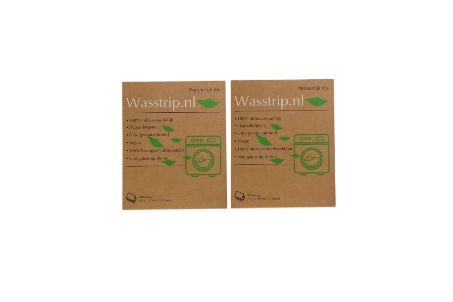 Wasstrips proefpakket - Natuurlijk fris + Natuurlijk fris (6 sheets/wasjes)