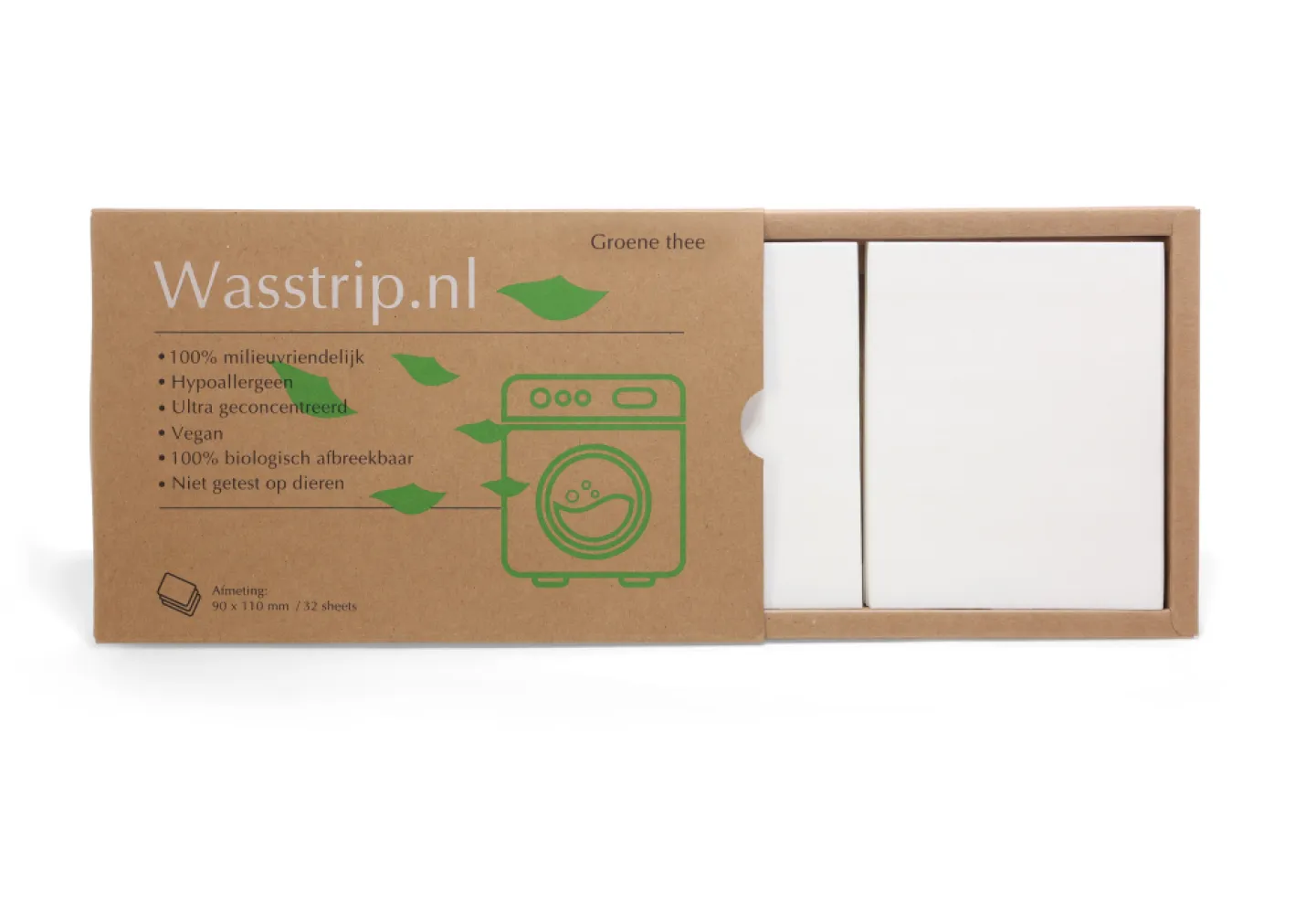 Wasstrips groene thee - 64 sheets/wasjes